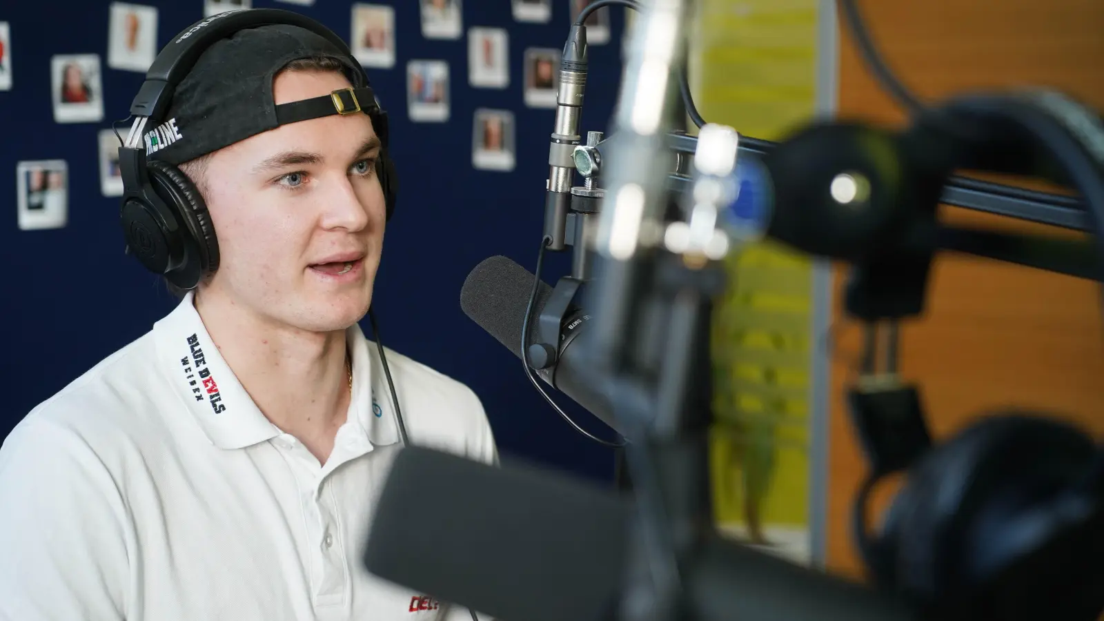 Conner McLeod, dritter Goalie der Blue Devils Weiden, war in der neuen Folge des Podcasts „Powerplay” zu Gast. (Bild: Gabi Schönberger)