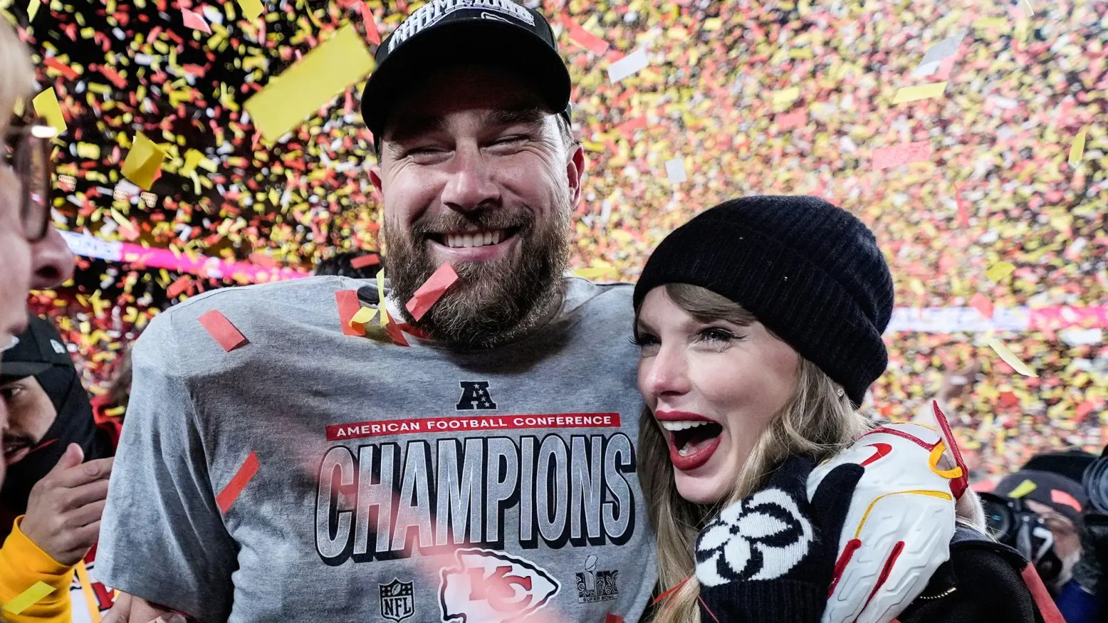 Taylor Swift und Travis Kelce sind verheiratet.  (Archivbild: Ashley Landis/AP/dpa)