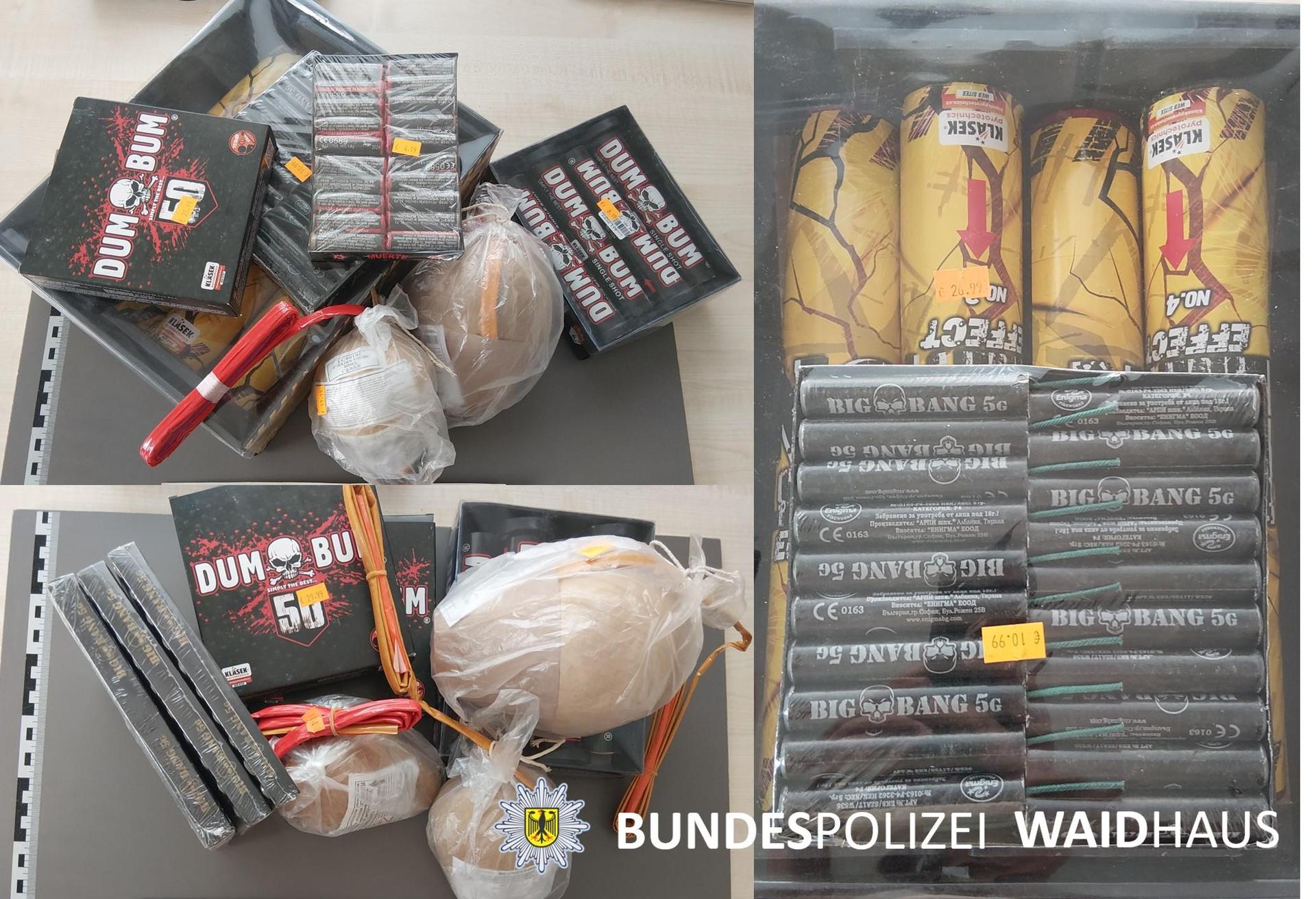 Bei einer Kontrolle in Waldsassen hat die Bundespolizei mehr als zehn Kilogramm Pyrotechnik in einem Auto entdeckt. (Symbolbild: Petra Hartl)