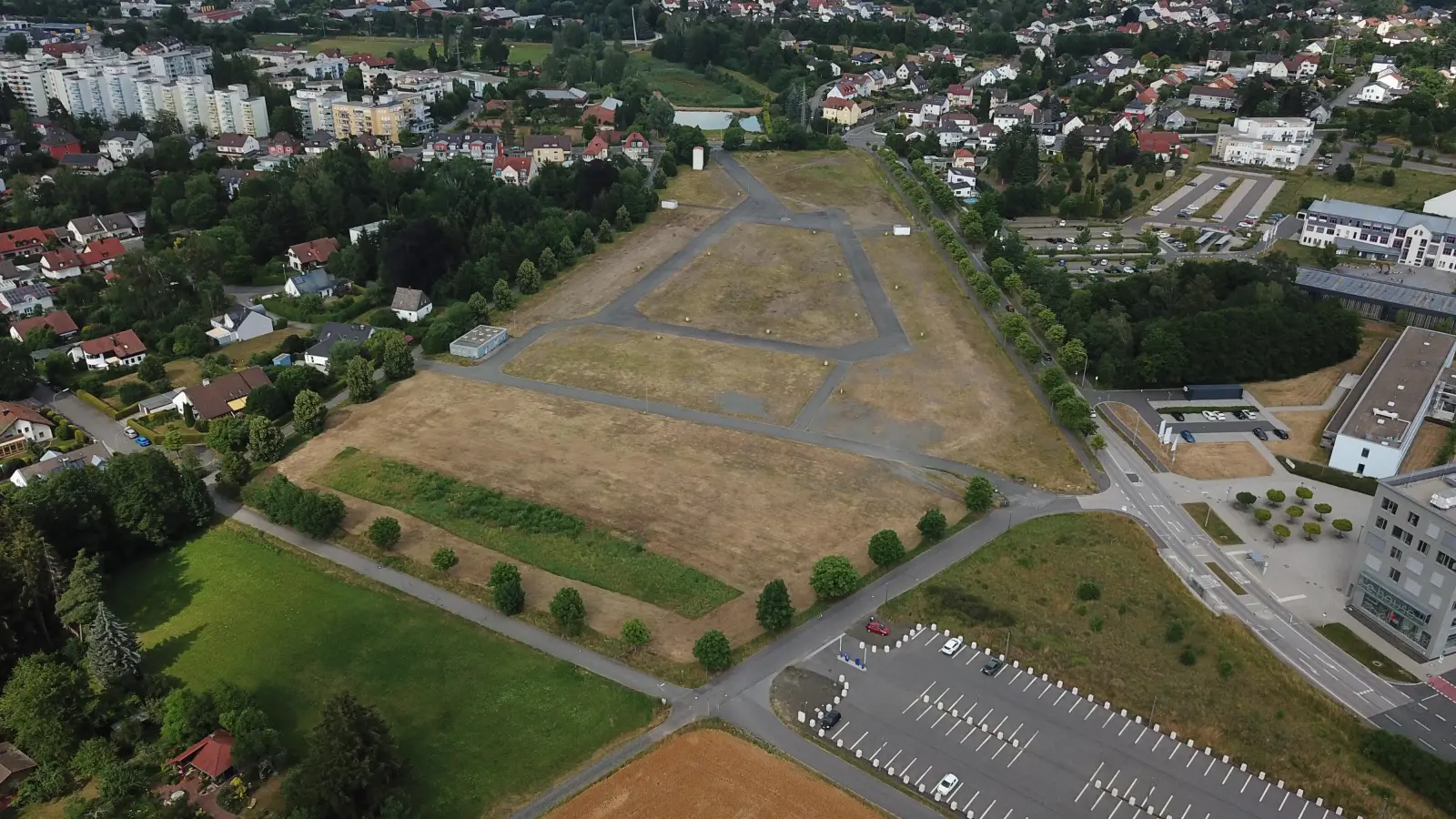 Der alte Festplatz aus der Vogelperspektive.  (Bild: Stadt Weiden)