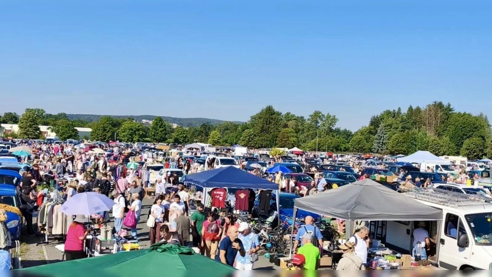 Der Flohmarkt auf dem Alten Festplatz in Weiden. (Bild: Pascal Regnet/Swennes Flohmarkt)