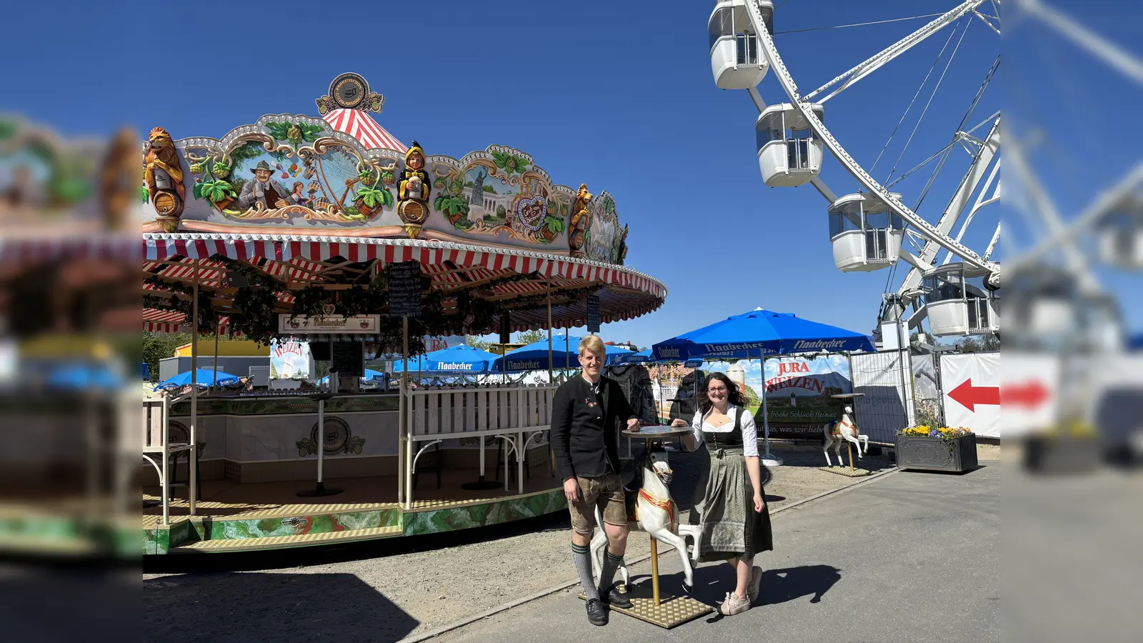 Zum ersten Mal steht das Weißbierkarussell auf dem Weidener Frühlingsfest. (Bild: mcl)