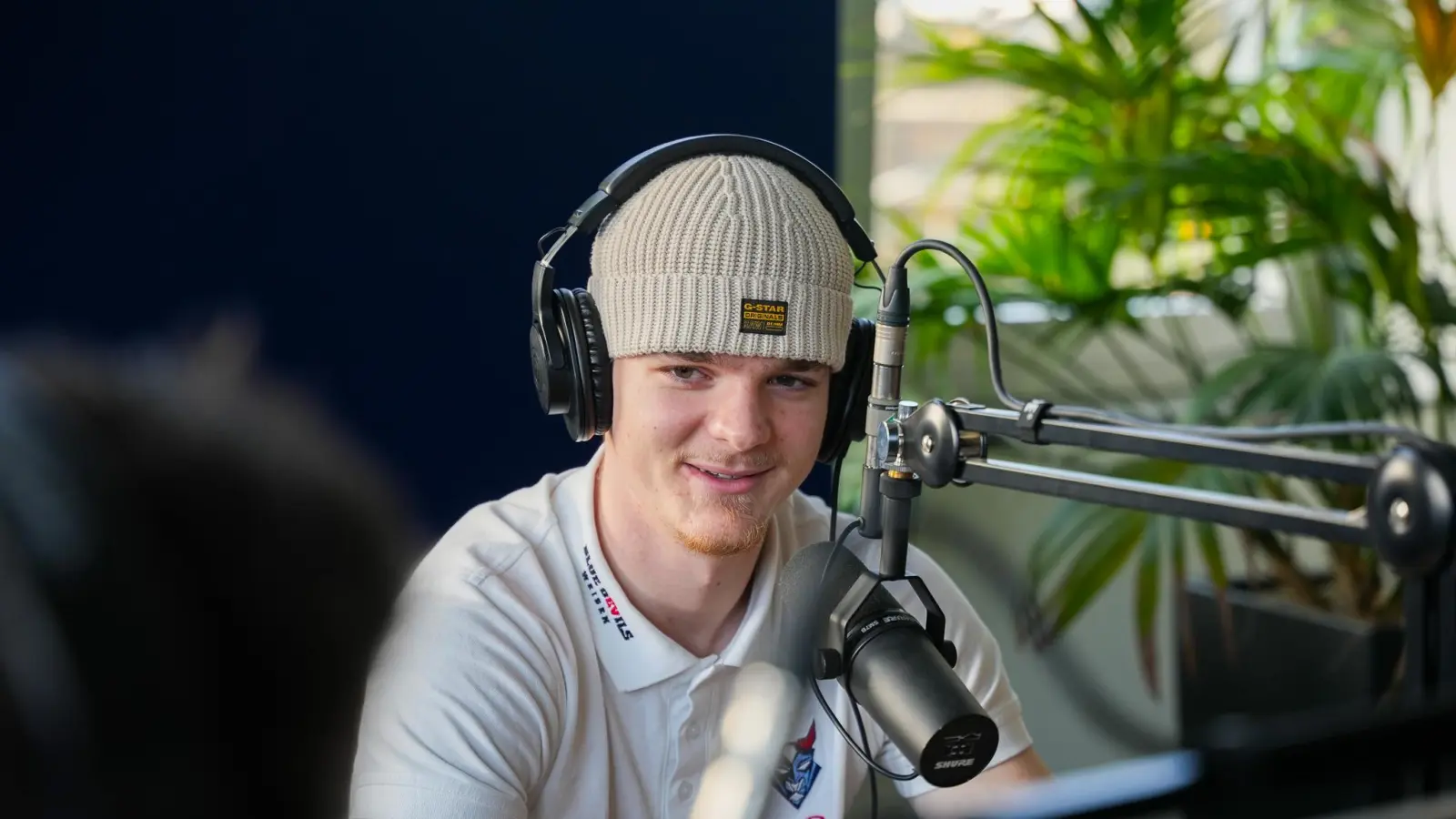 Luis Marusch von den Blue Devils Weiden war in der neuen Folge des Podcasts „Powerplay” zu Gast. (Bild: Marco Meier)