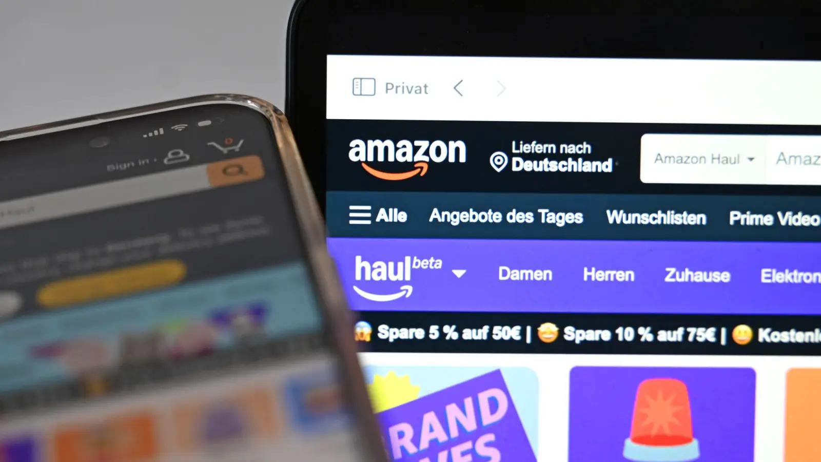Amazon lockt Kunden mit Extra-Rabatten.  (Bild: Elisa Schu/dpa)